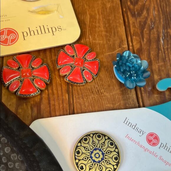 Lindsay Phillips women’s Black Flats ballet shoe with Colorful Snaps - Picture 7 of 10